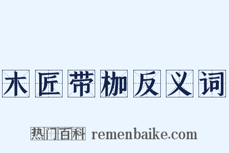 木匠带枷反义词是什么意思的图片